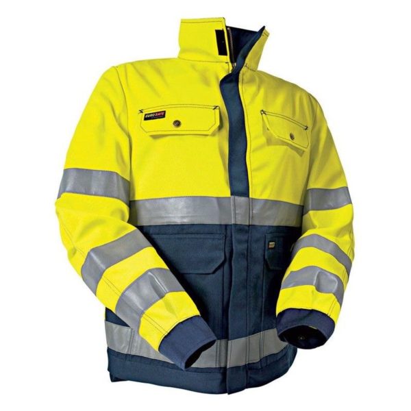 BLOUSON DE TRAVAIL HAUTE-VISIBILITÉ JAUNE/MARINE