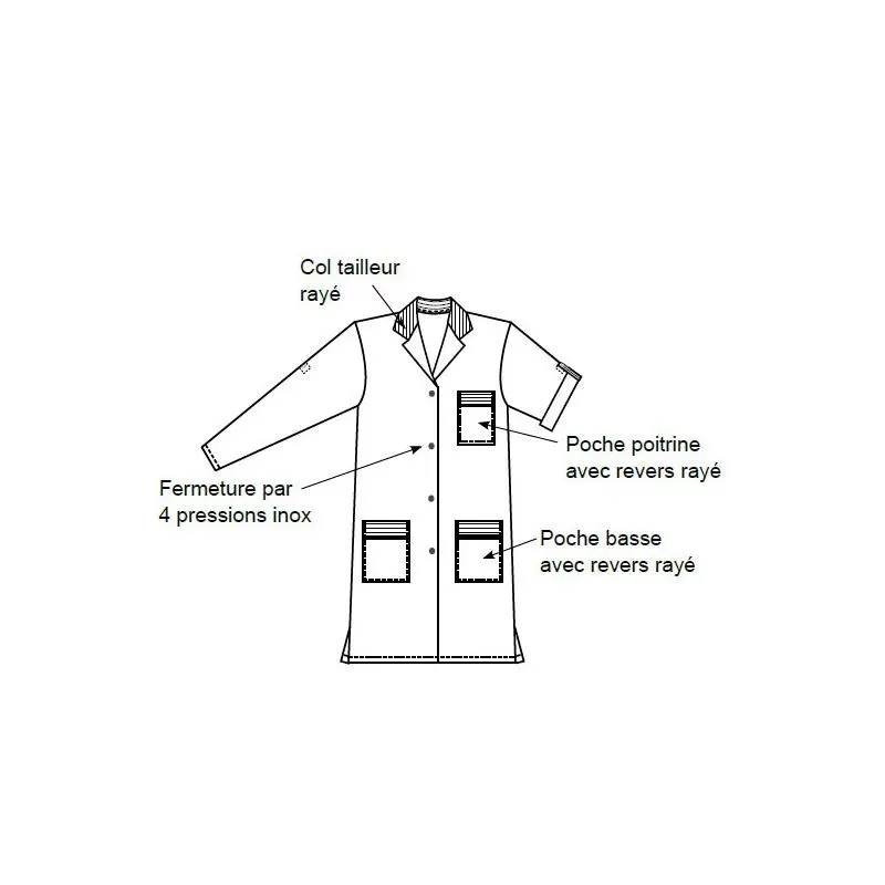 tablier professionnelle de tarvail Femme manches Longues – Image 9